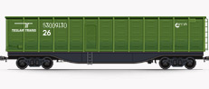 Open box wagons for the transportation of light-weight cargos (volume 171 - 180 m3)
